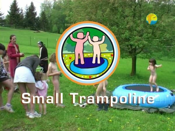 Small Trampoline - family naturism outdoors | Russianbare