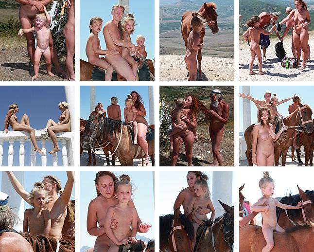 Purenudism - Mothers and daughters of the nudist on horses | Russianbare