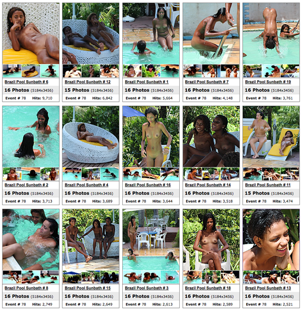 Brazil Pool Sunbath - premium of a photo of a nudism | Russianbare