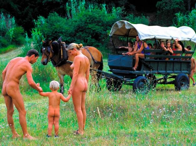 Family naturism in a forest clearing in the open air video | Russianbare