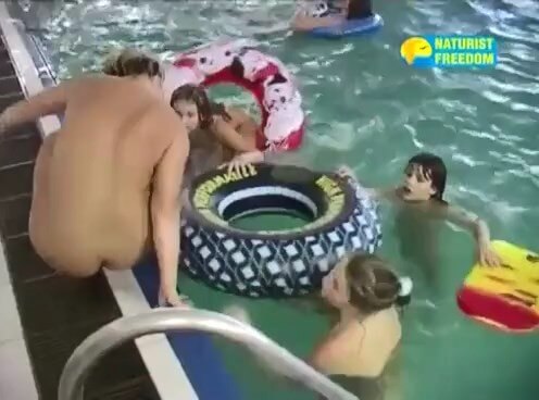 Naturist Freedom Full Pool - A naked persons soul is visible through their body