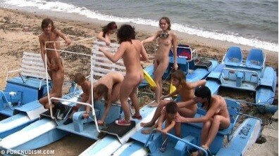 A group of naturists at sea - Nudism and naturism are a path to self-acceptance